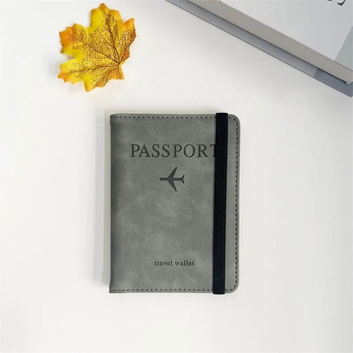 Women Men RFID Vintage Business Passport Covers Holder Multi-Function