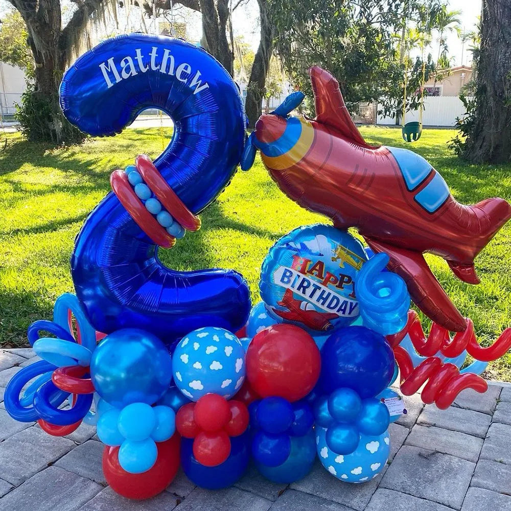 Fighter Balloon Boy Airplane Birthday Party Decortion Plane Cloud