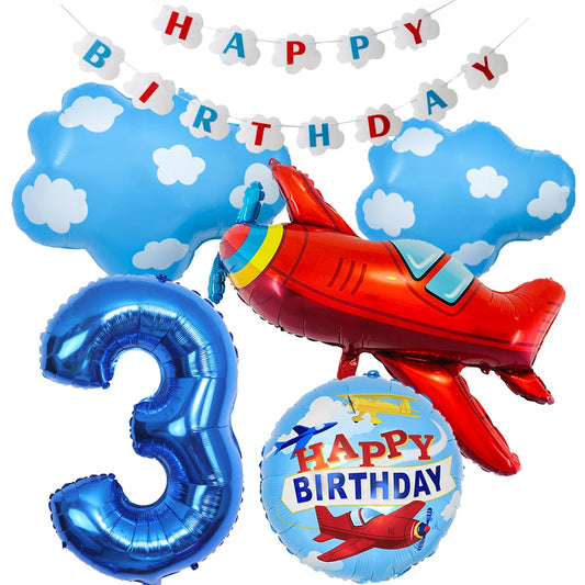 Fighter Balloon Boy Airplane Birthday Party Decortion Plane Cloud