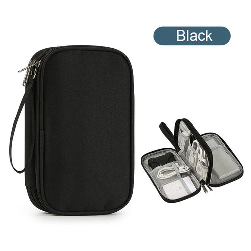 NEW Double Layers Storage Bags For Cable Cord Travel Organizer Bag