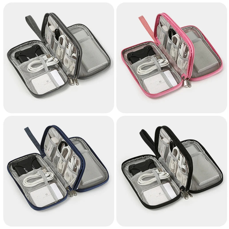 NEW Double Layers Storage Bags For Cable Cord Travel Organizer Bag