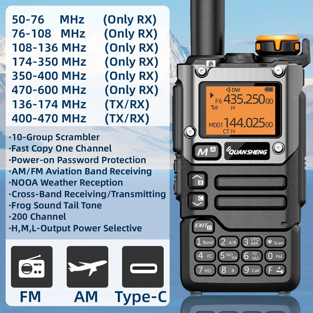 Quansheng UV K5 (8) Walkie Talkie Portable Am Fm Two Way Radio