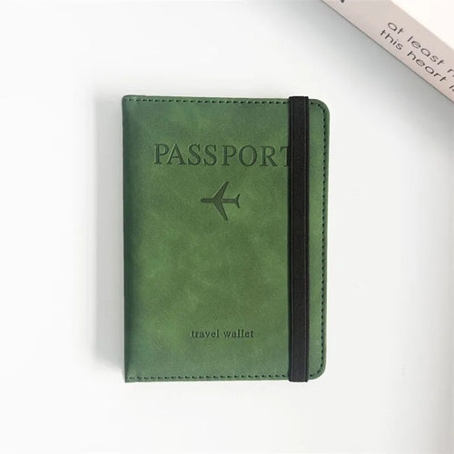 Women Men RFID Vintage Business Passport Covers Holder Multi-Function